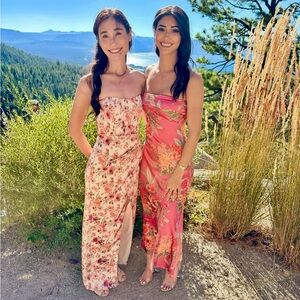 Strapless Floral Maxi Dress